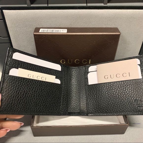 NWT Gucci GG Guccissima Bifold wallet black - Picture 4 of 7